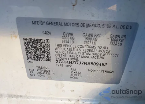 2024 Honda Prologue Elite z USA, uszkodzony, nr VIN 3GPKHZRJ7RS509492